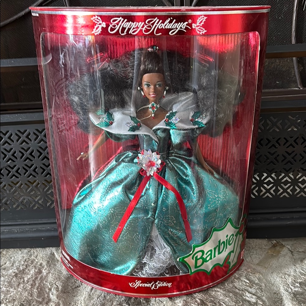 Barbie Green and Red Regal Doll in Elegant Gown